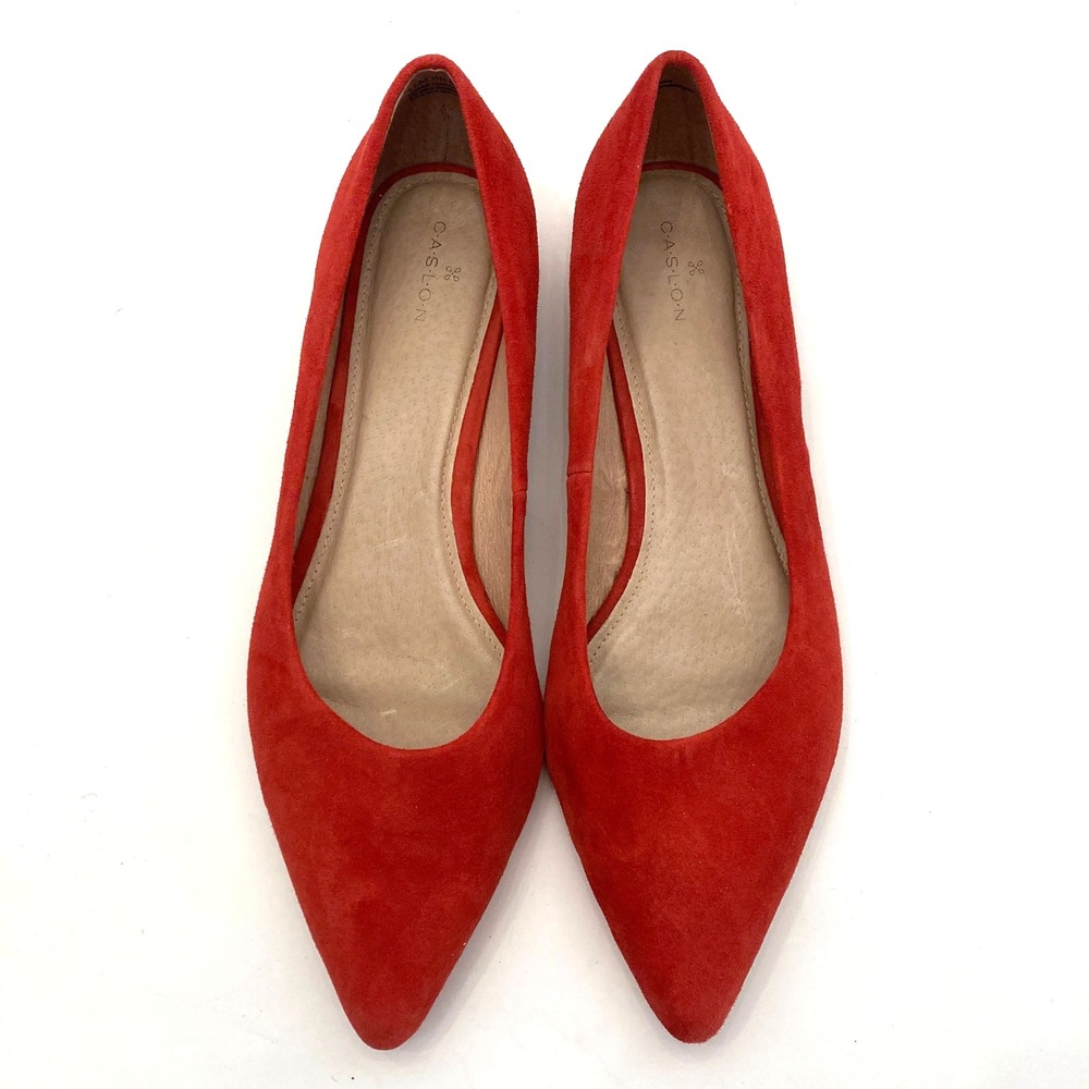 Caslon Red Suede Leather Flats Pointed Toe Womens 11 M NEW